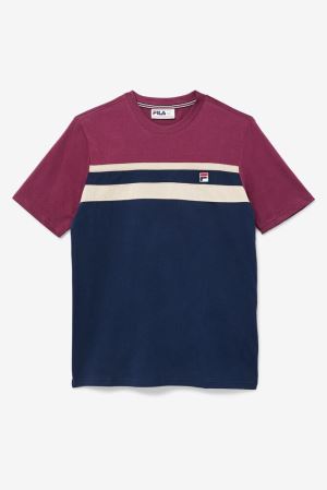 FILA Dover Tee Shirts Navy,Mens Clothing | CA.OKJAED172